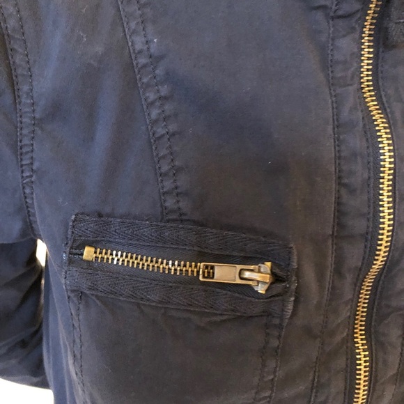 Navy Cotton Utility Jacket - Picture 3 of 5